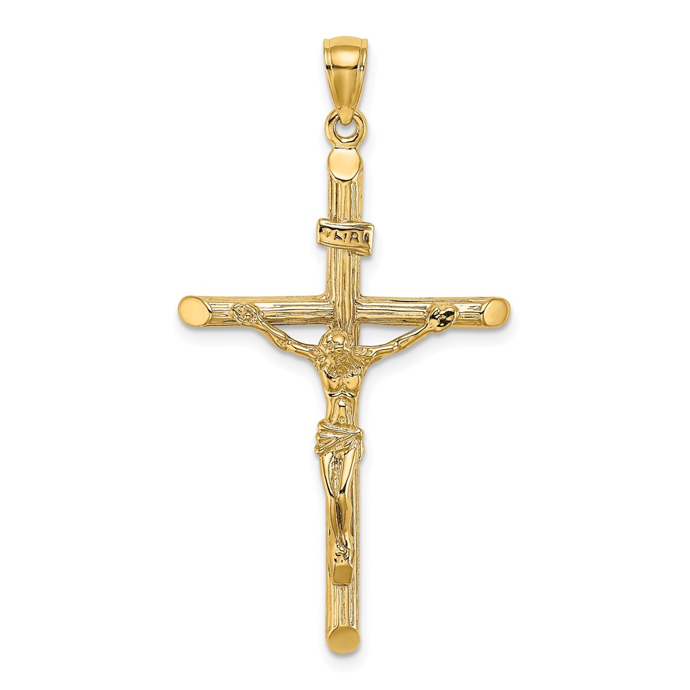 10K Textured Crucifix Charm