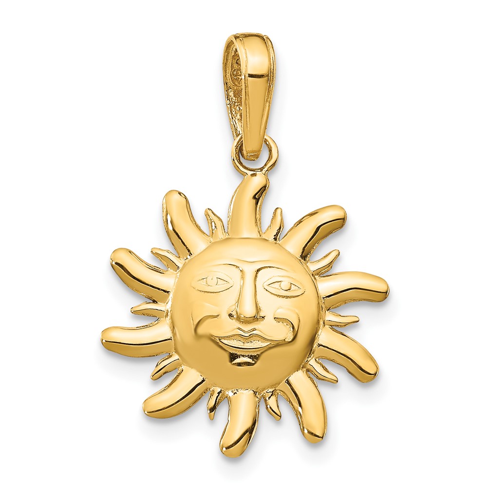 10k Diamond-Cut Small Sun Charm