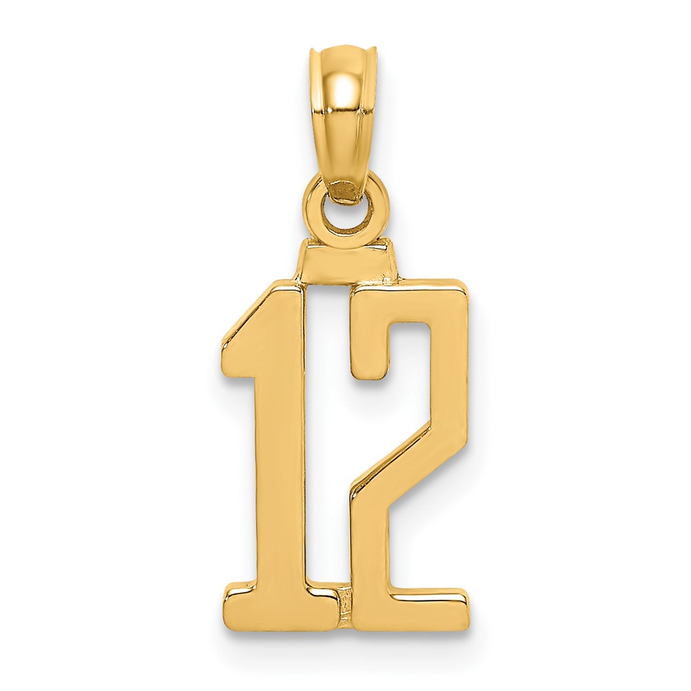 10K Number 12 Pendant