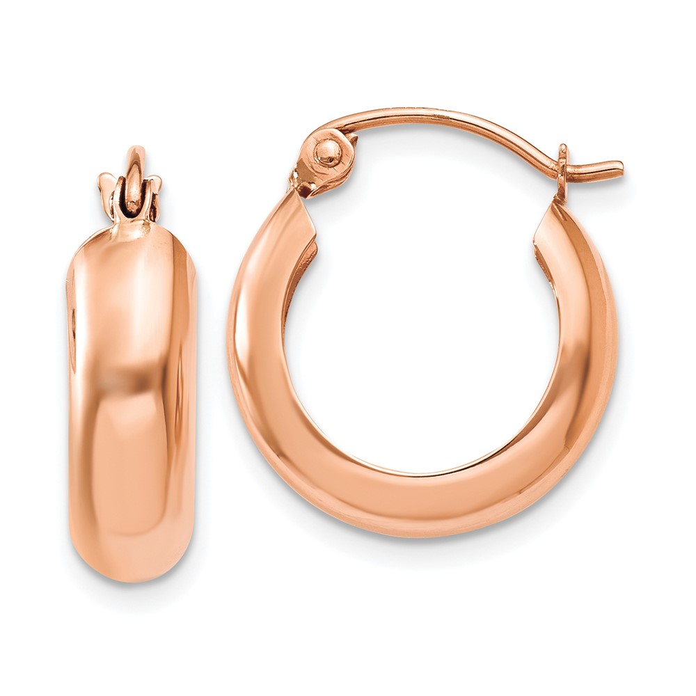 10k Rose Gold Polished Small Hoop Earrings