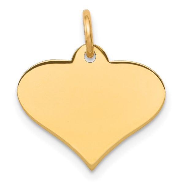 10k Plain .013 Gauge Engraveable Heart Disc Charm