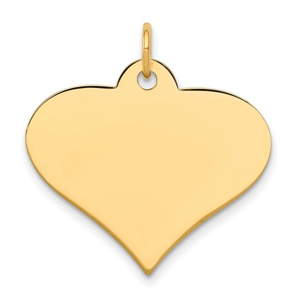 10k Plain .018 Gauge Engraveable Heart Disc Charm