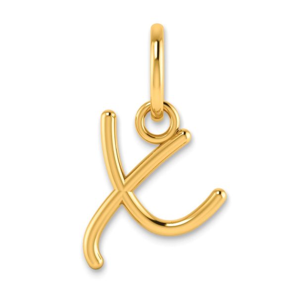 10KY Upper case Letter X Initial Charm