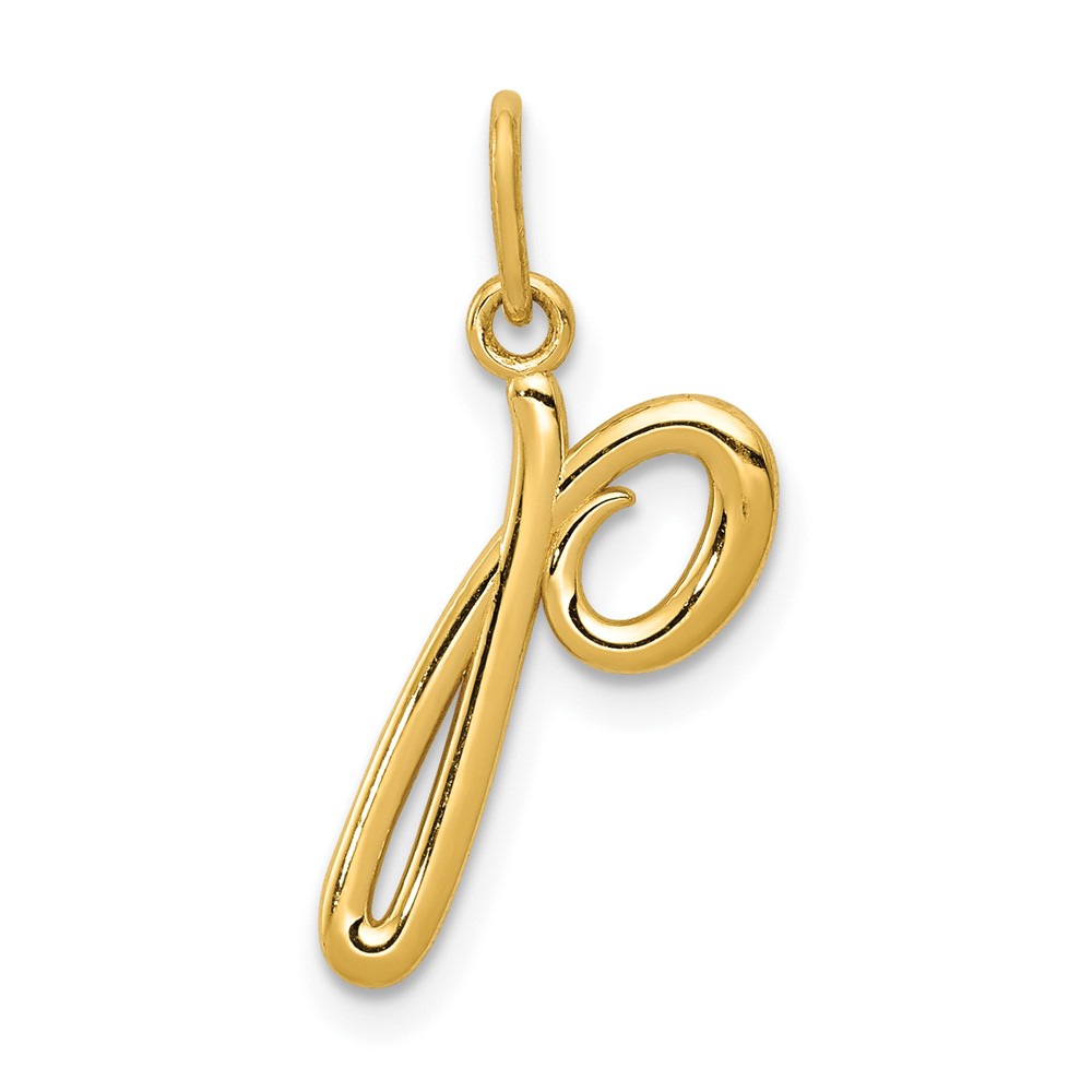 10k Yellow Gold Letter p  Initial Charm