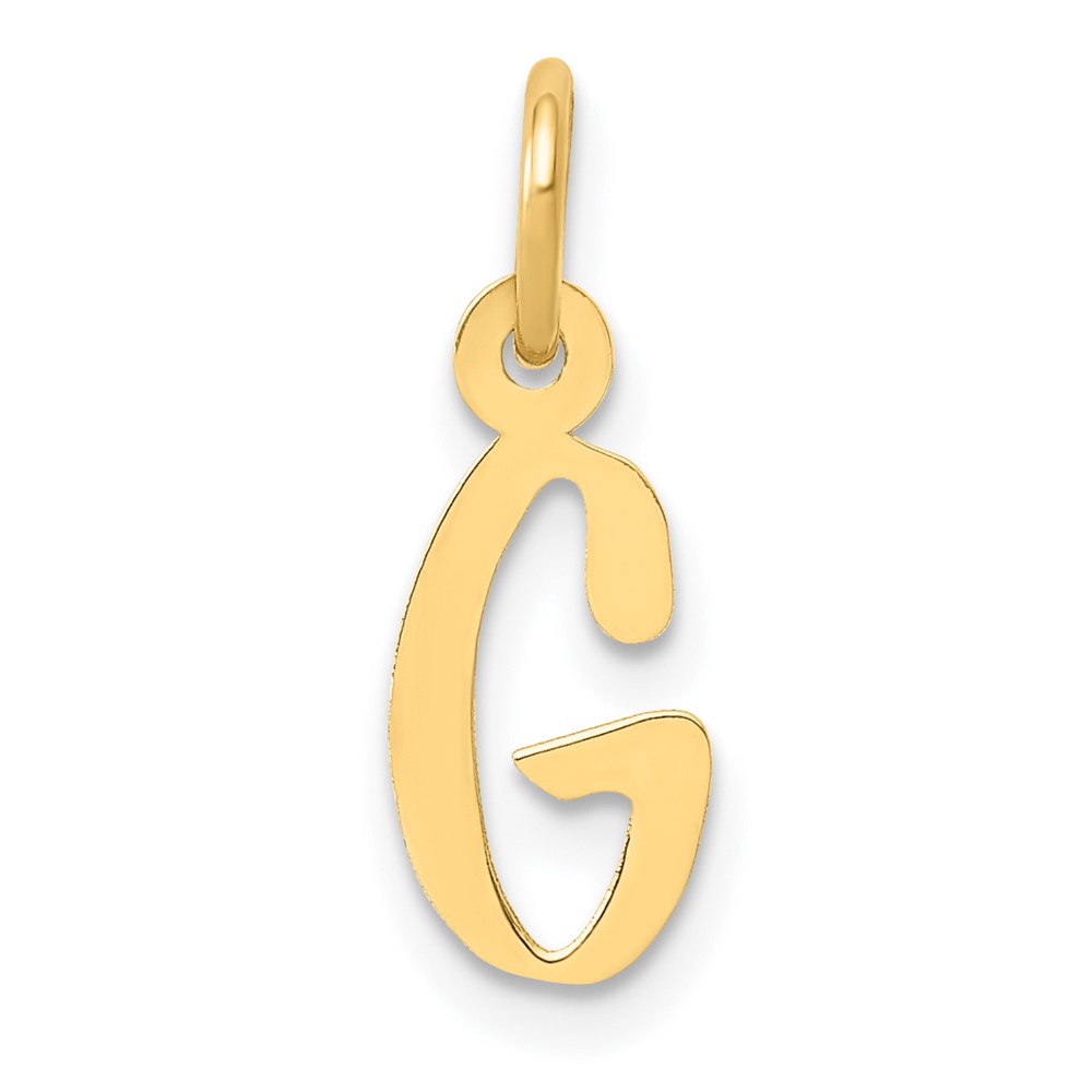 10k Small Slanted Block Initial G Charm