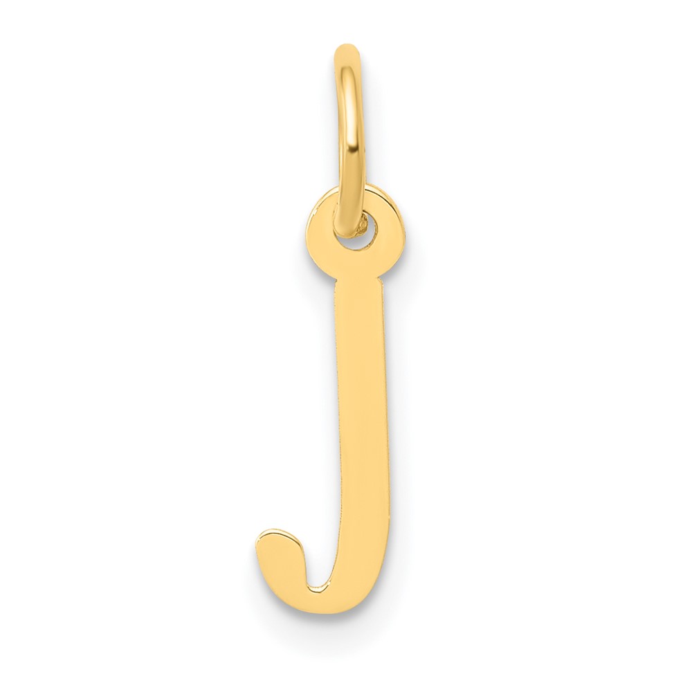 10k Small Slanted Block Initial J Charm