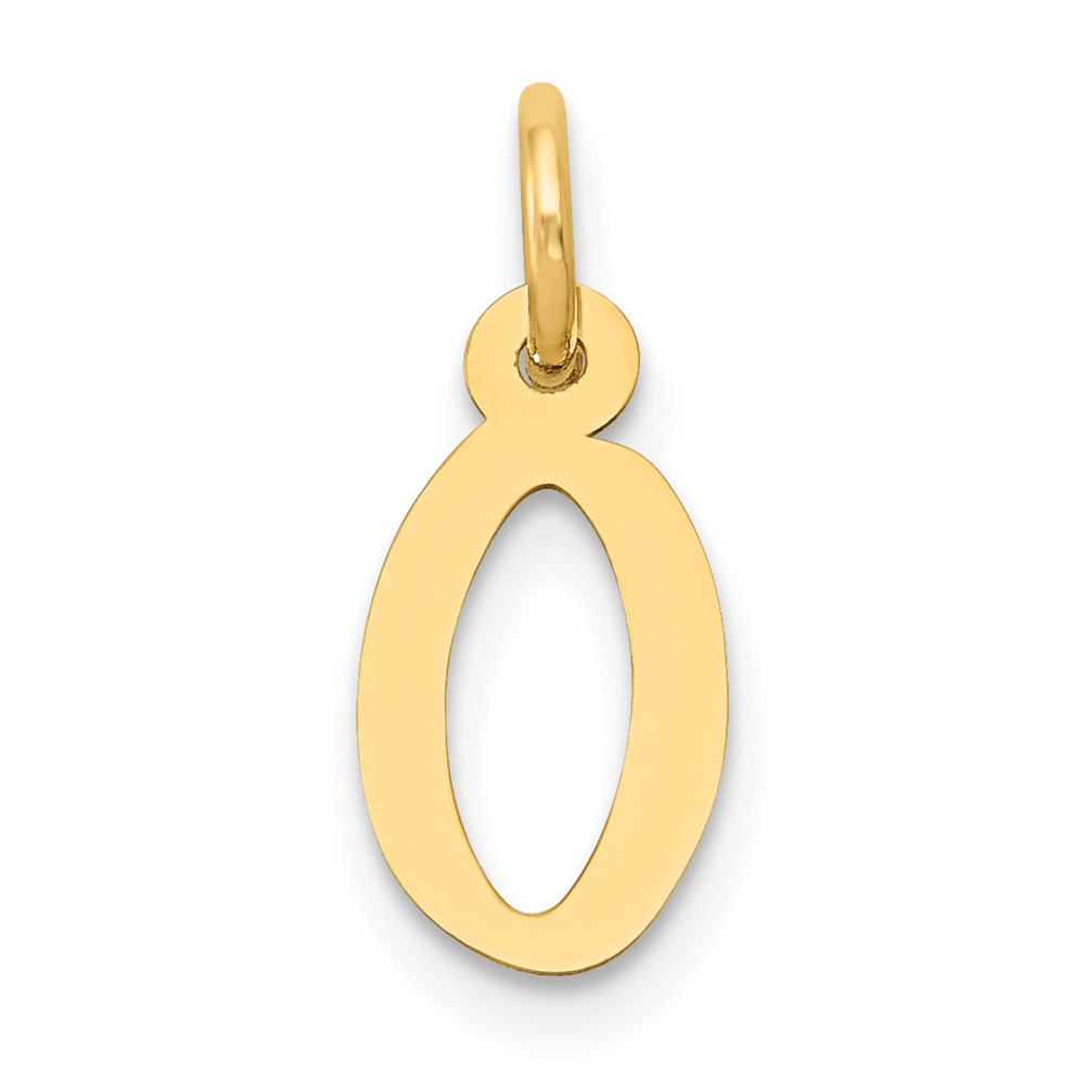 10k Small Slanted Block Initial O Charm