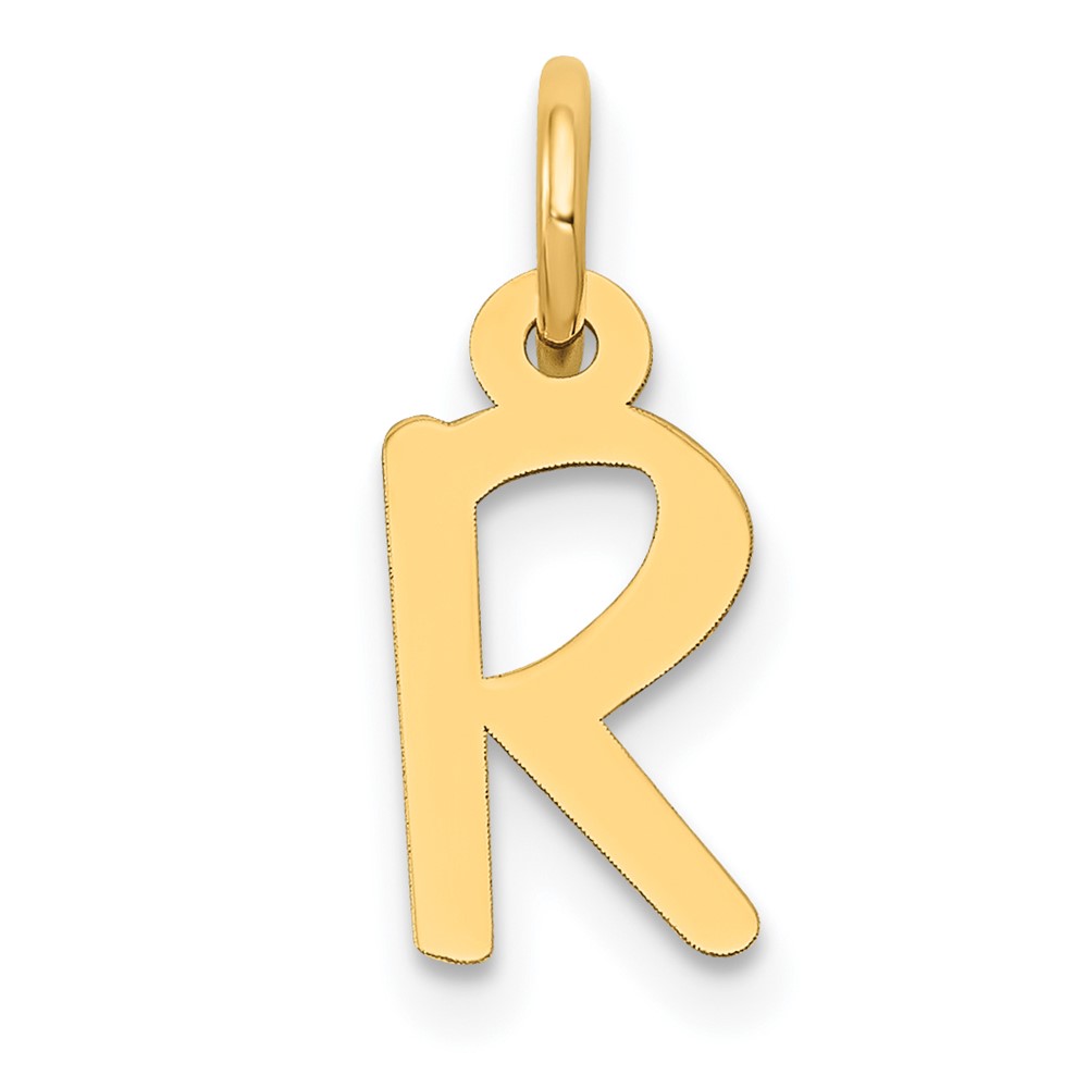 10k Small Slanted Block Initial R Charm