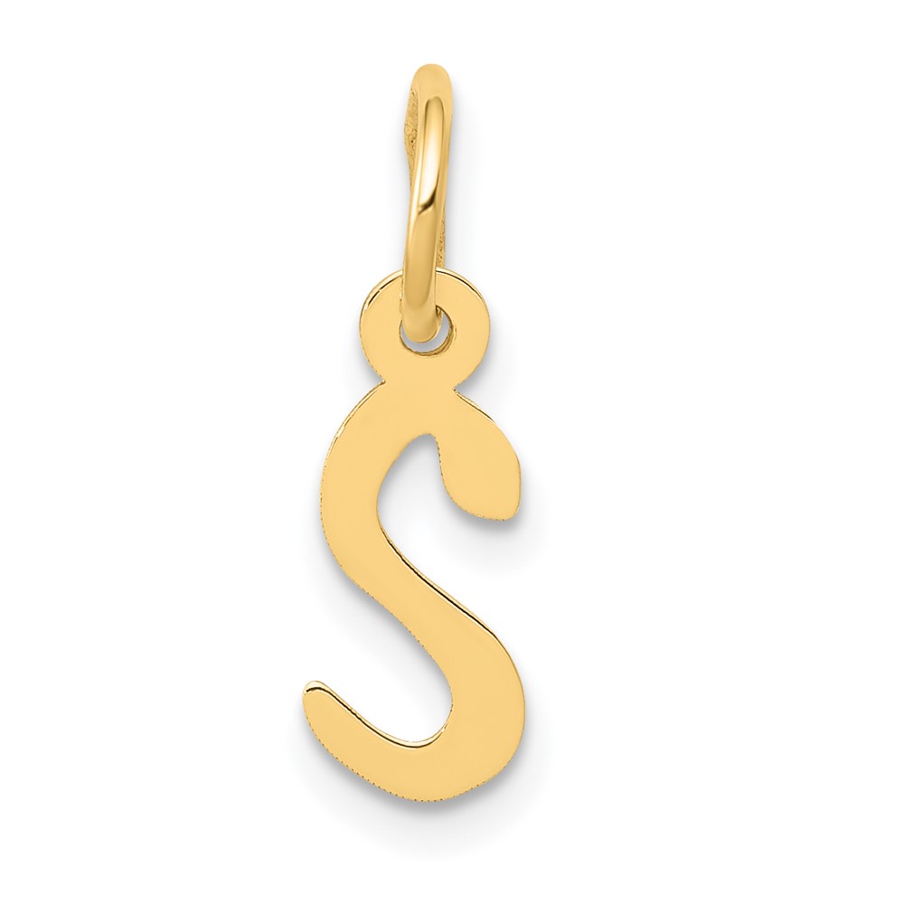 10k Small Slanted Block Initial S Charm