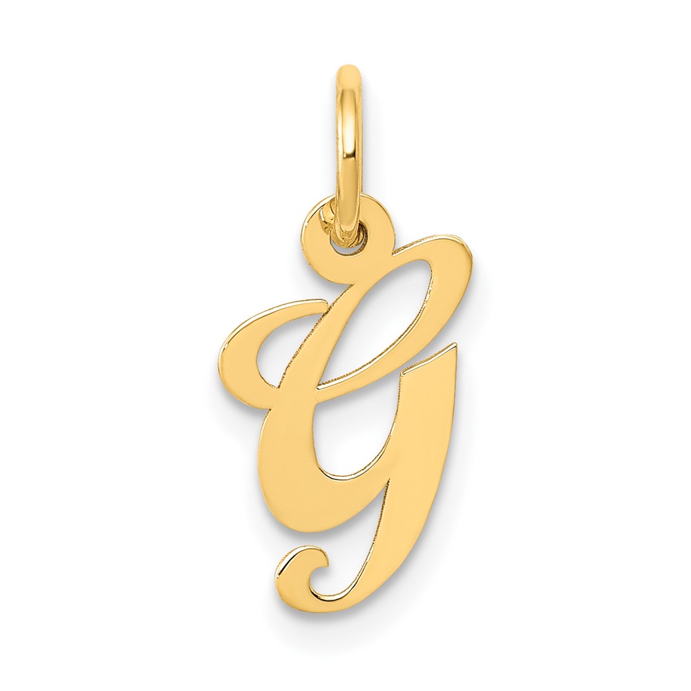 10K Small Fancy Script Initial G Charm