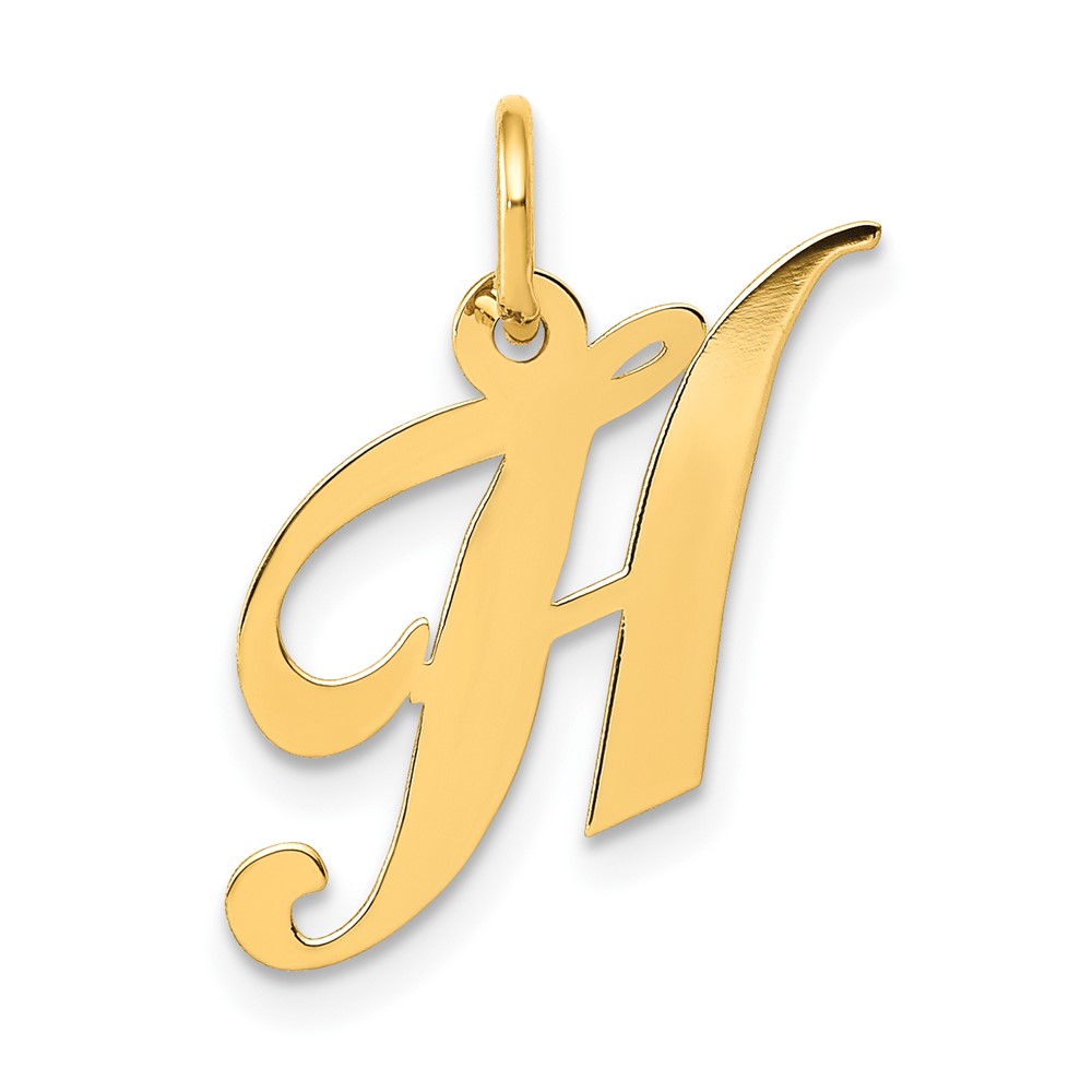 10K Small Fancy Script Initial H Charm