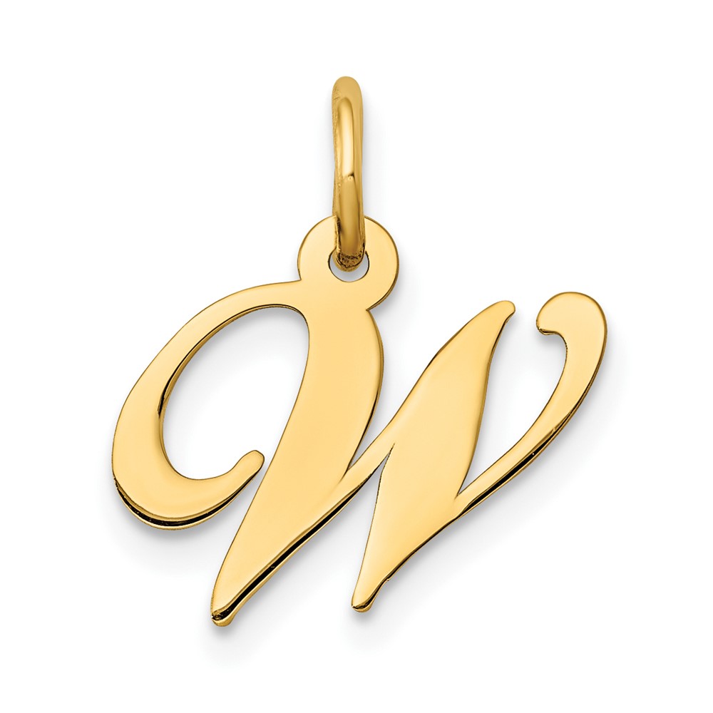 10K Small Fancy Script Initial W Charm