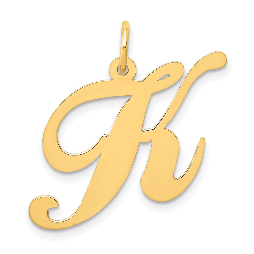 10k Large Fancy Script Letter K Initial Charm