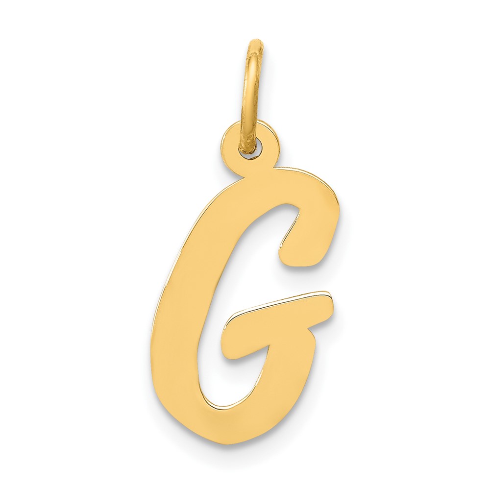 10K Medium Script Letter G Initial Charm