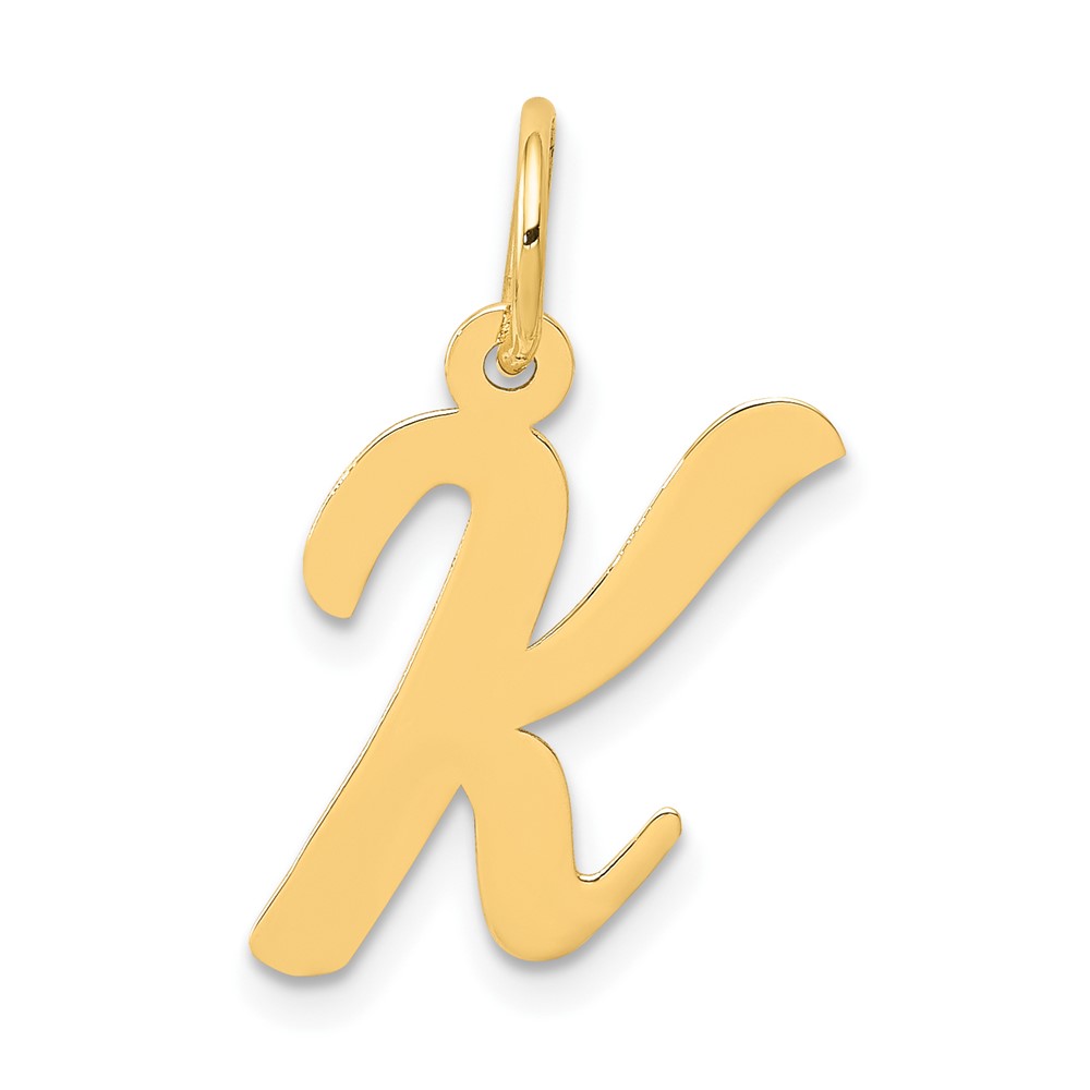 10K Medium Script Letter K Initial Charm