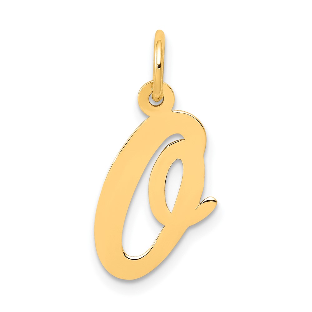 10K Medium Script Letter O Initial Charm