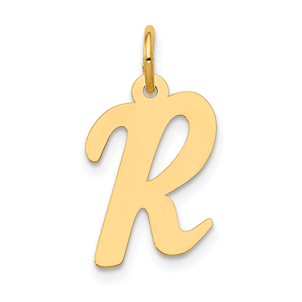 10K Medium Script Letter R Initial Charm