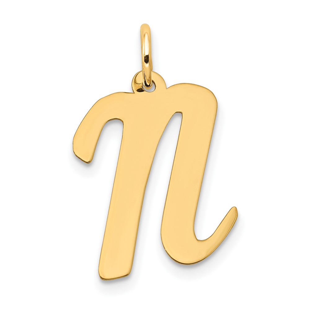 10k Large Script Letter N Initial Charm