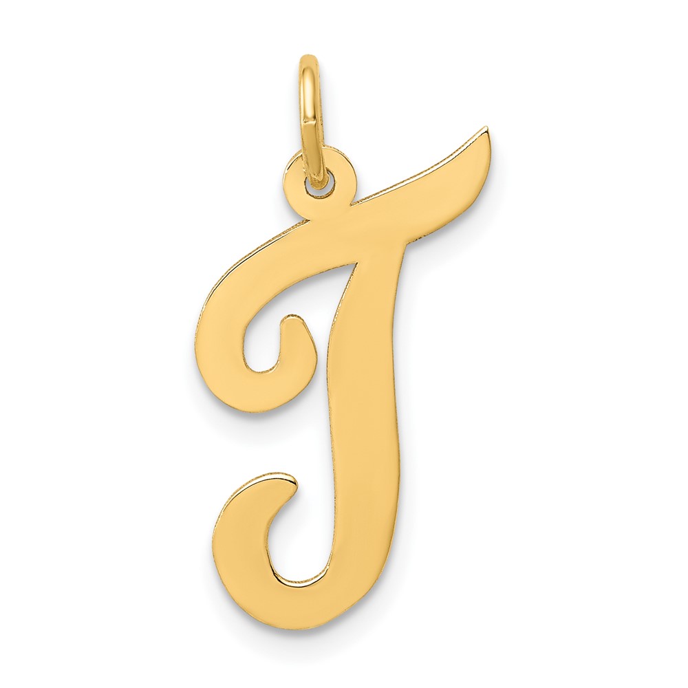 10k Large Script Letter T Initial Charm