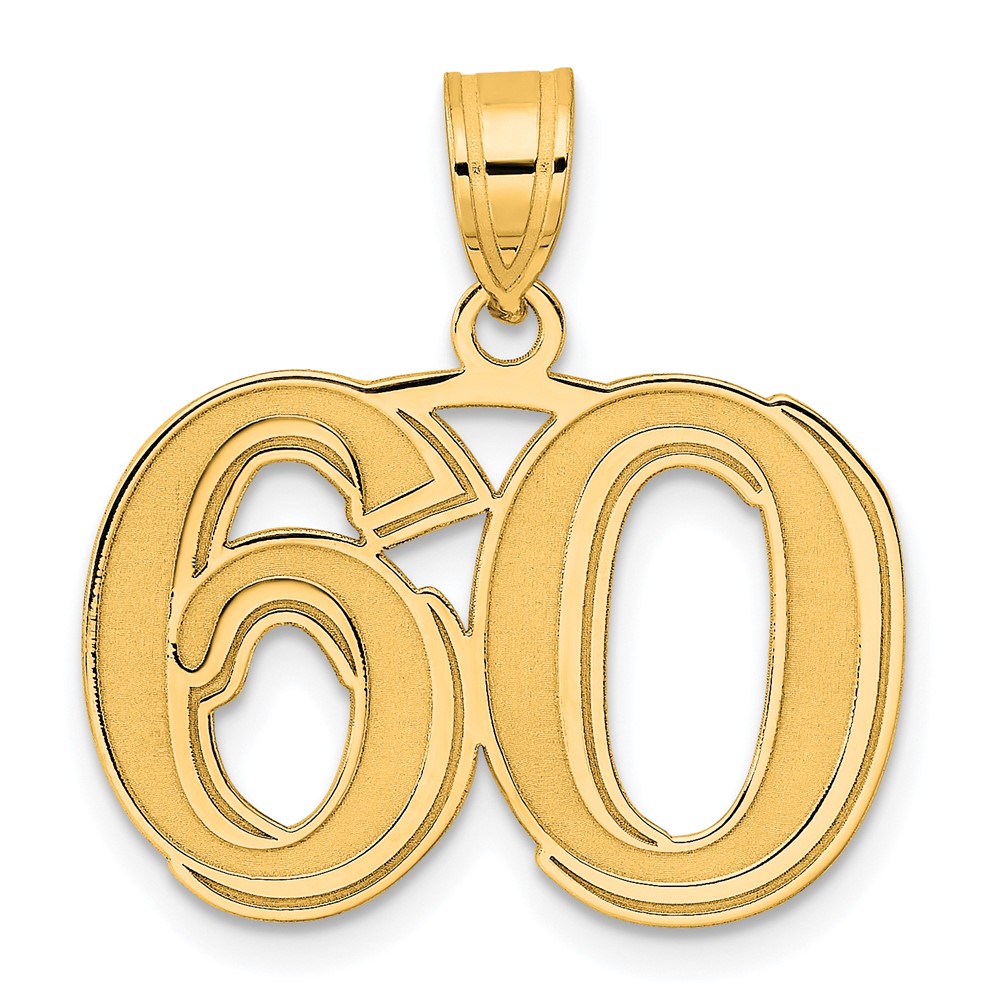 14k Polished Etched Number 60 Pendant