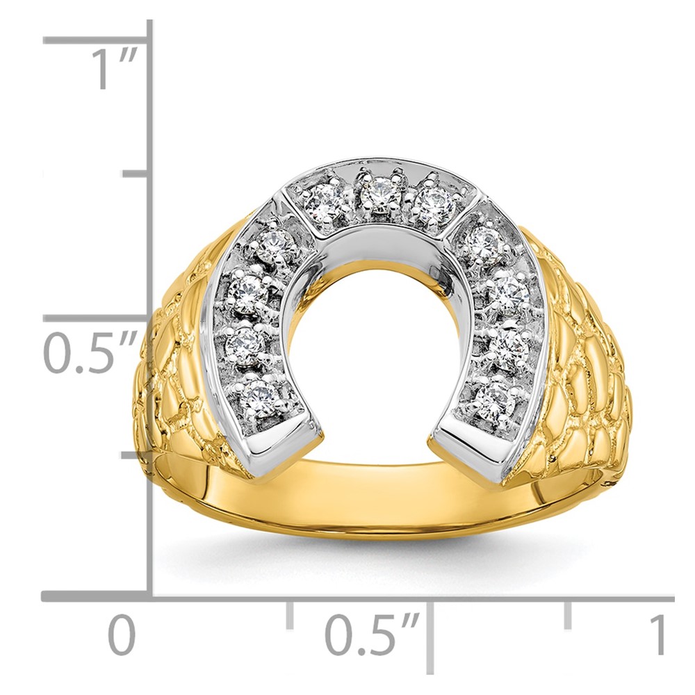 10k Two-tone IBGoodman Men's Horseshoe Diamond Complete Ring | J.C.’s ...