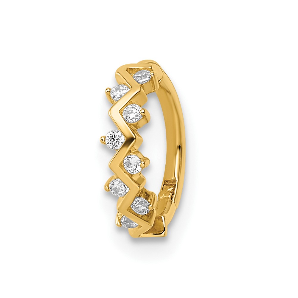 14k 16 Gauge CZ Cartilage Ring