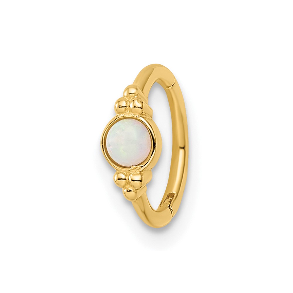 14k 18 Gauge Created Opal Cartilage Ring