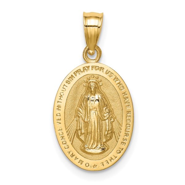 14K Polished Miraculous Medal Pendant