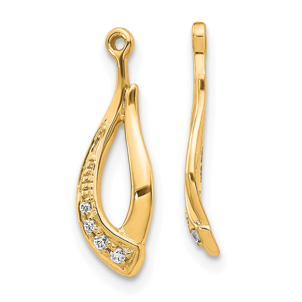 14k Twisted Teardrop Diamond Earring Jackets