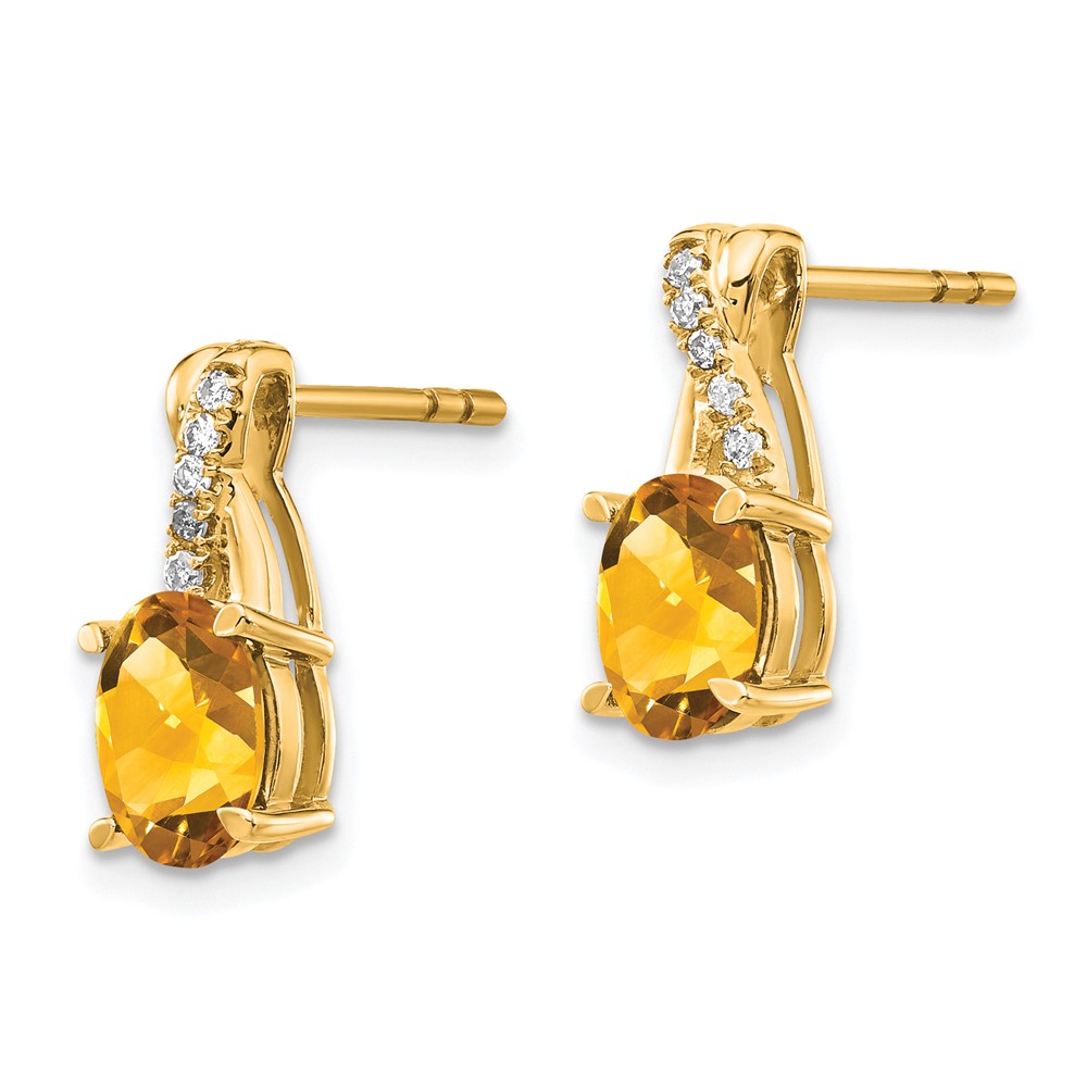 10k Citrine and Diamond Earrings