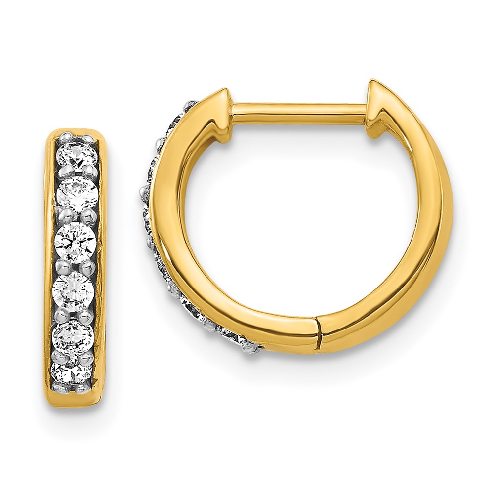 14k Diamond Hinged Hoop Earrings