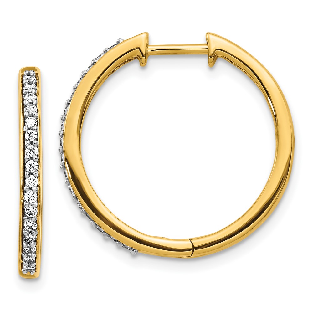 14k Diamond Hinged Hoop Earrings