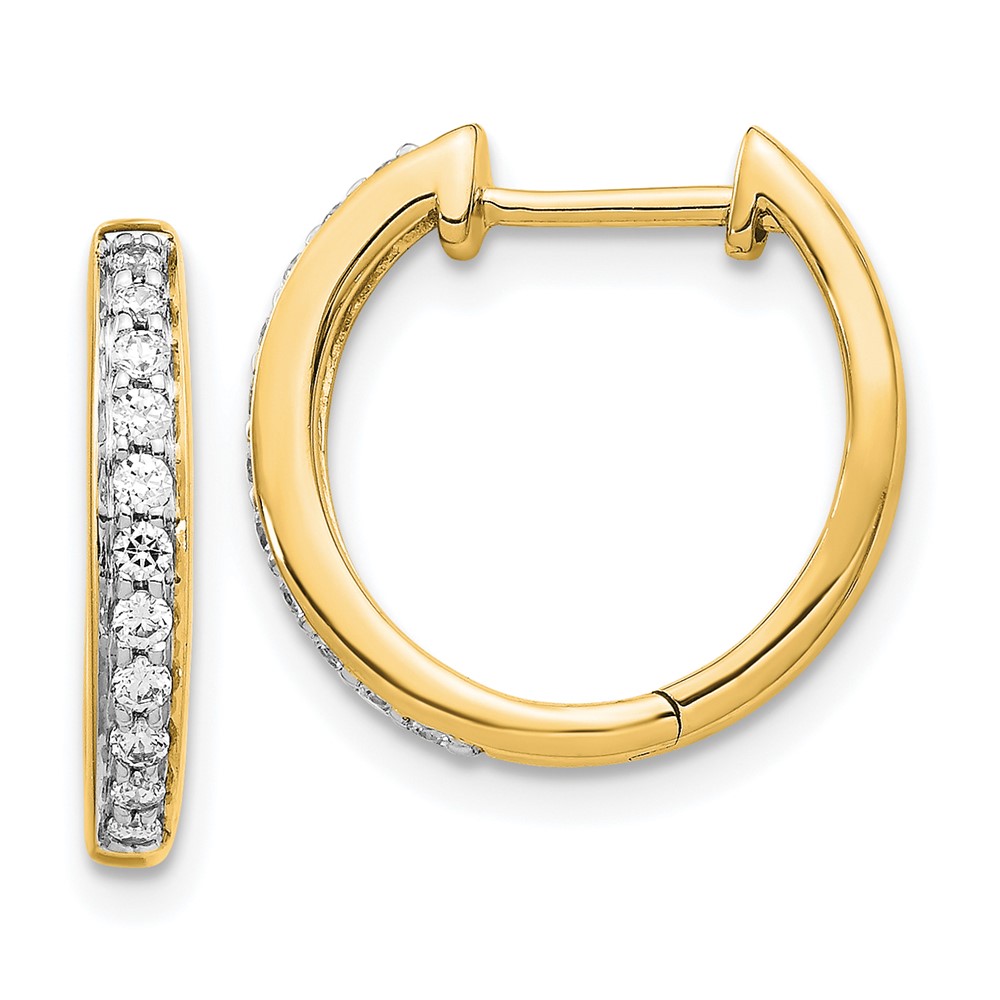 10k Diamond Complete Hinged Hoop Earrings