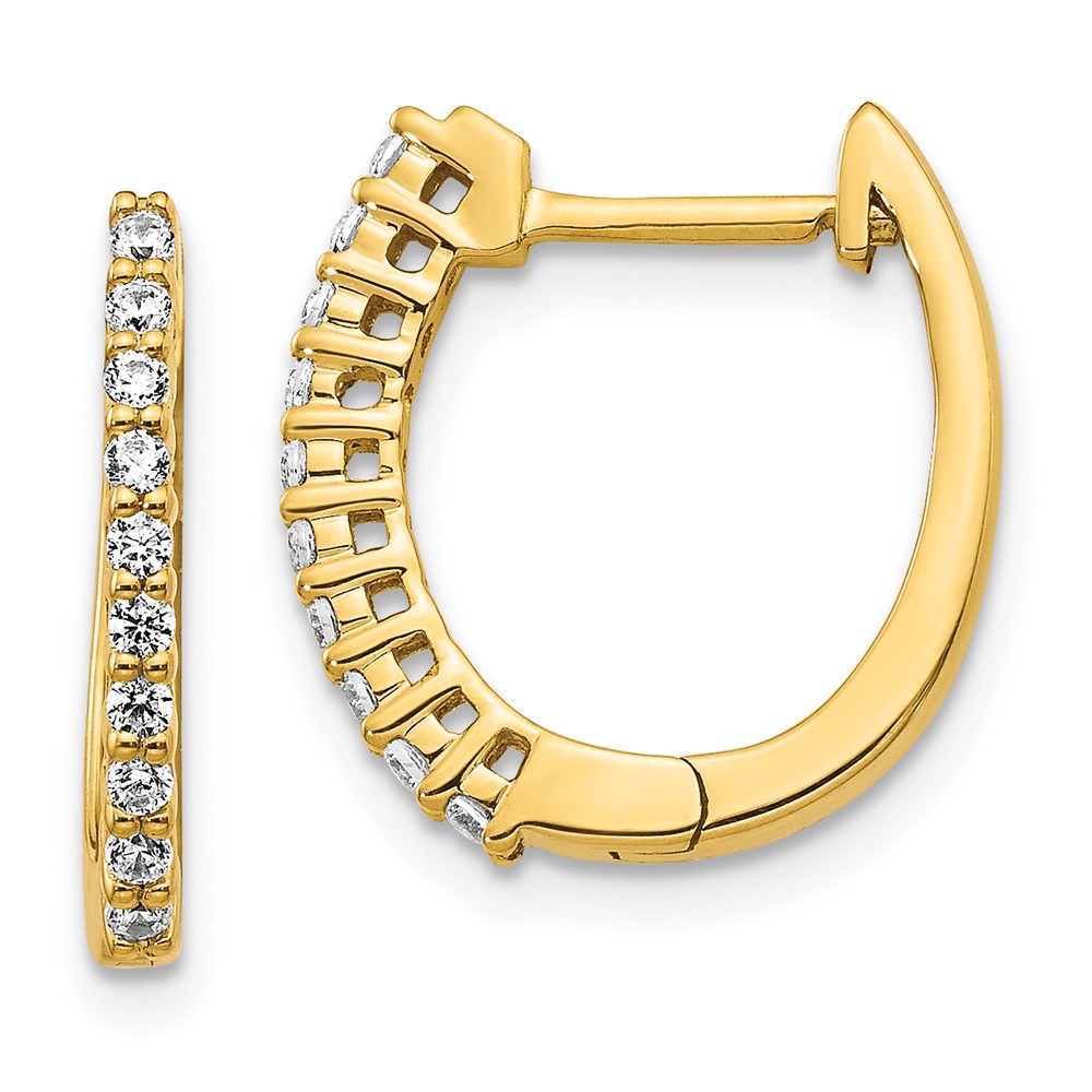 14k Diamond Hinged Hoop Earrings