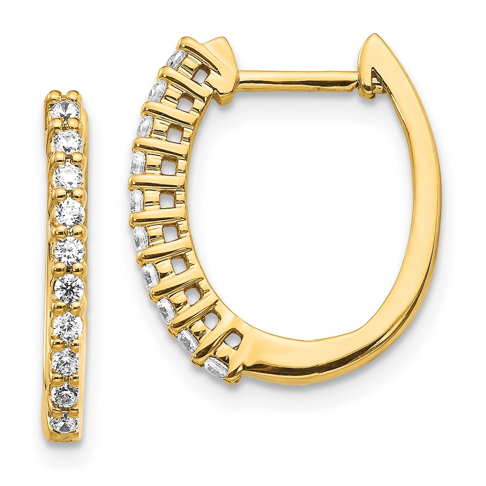 14k Diamond Hinged Hoop Earrings