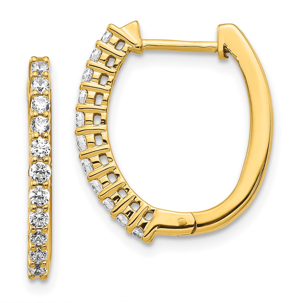 14k Diamond Hinged Hoop Earrings