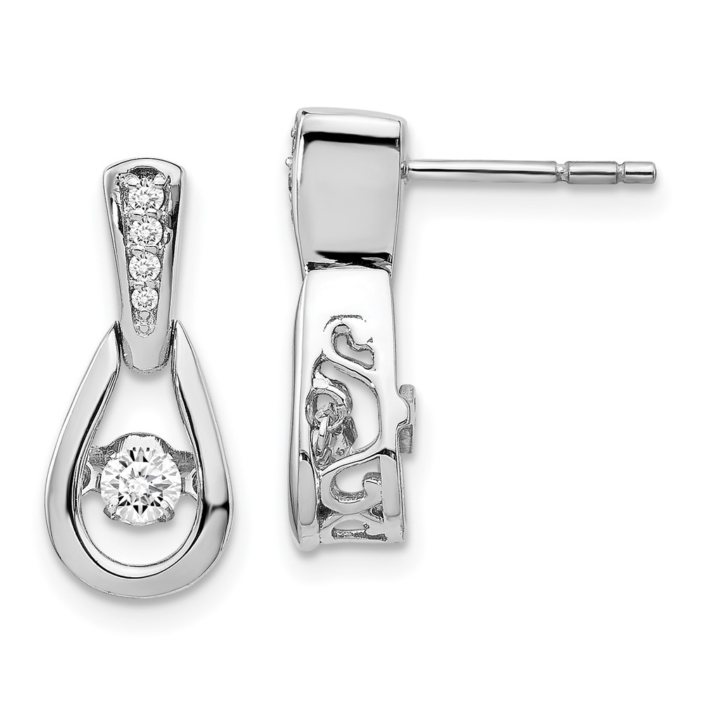 14k White Gold Vibrant Diamond Earrings