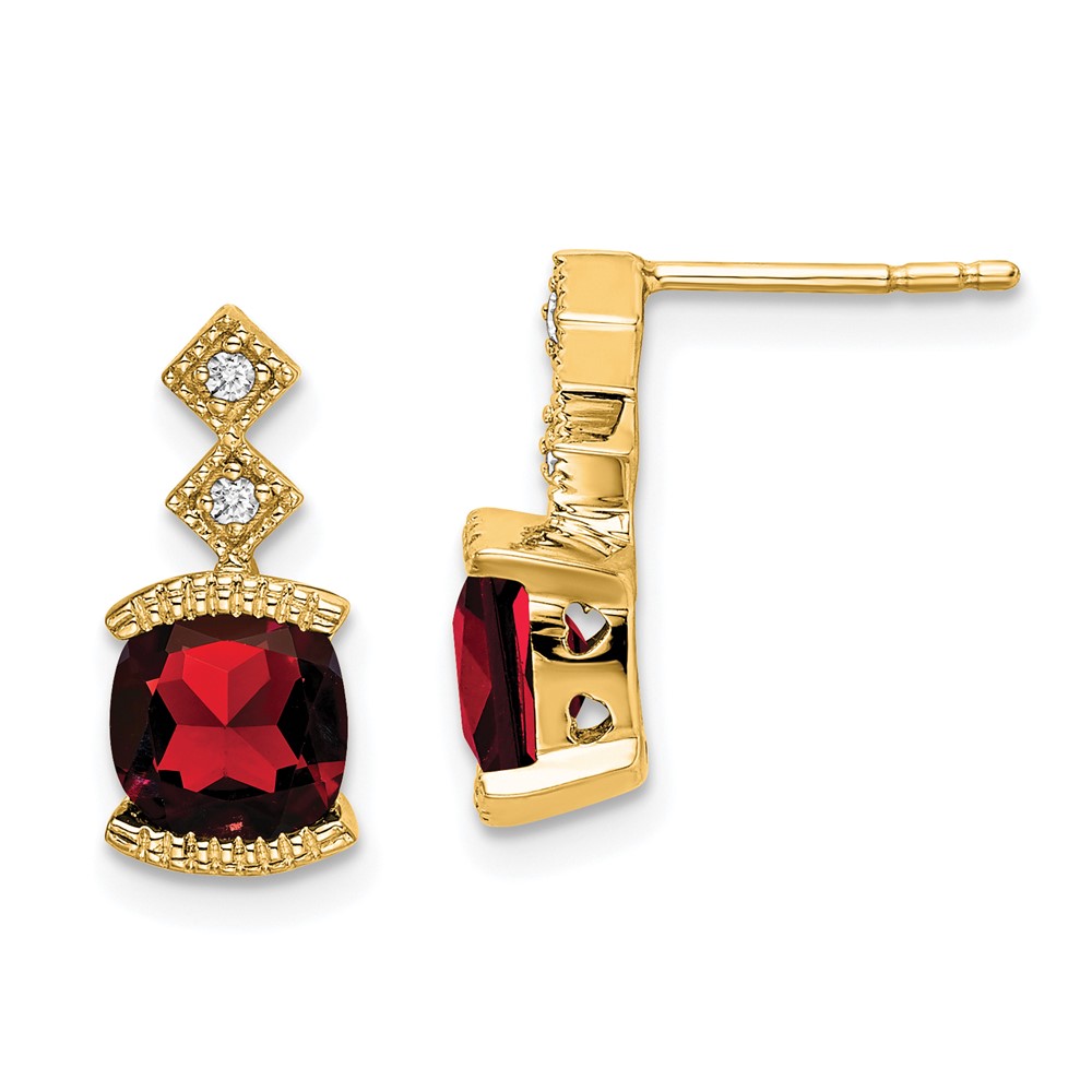 14k Garnet and Diamond Earrings