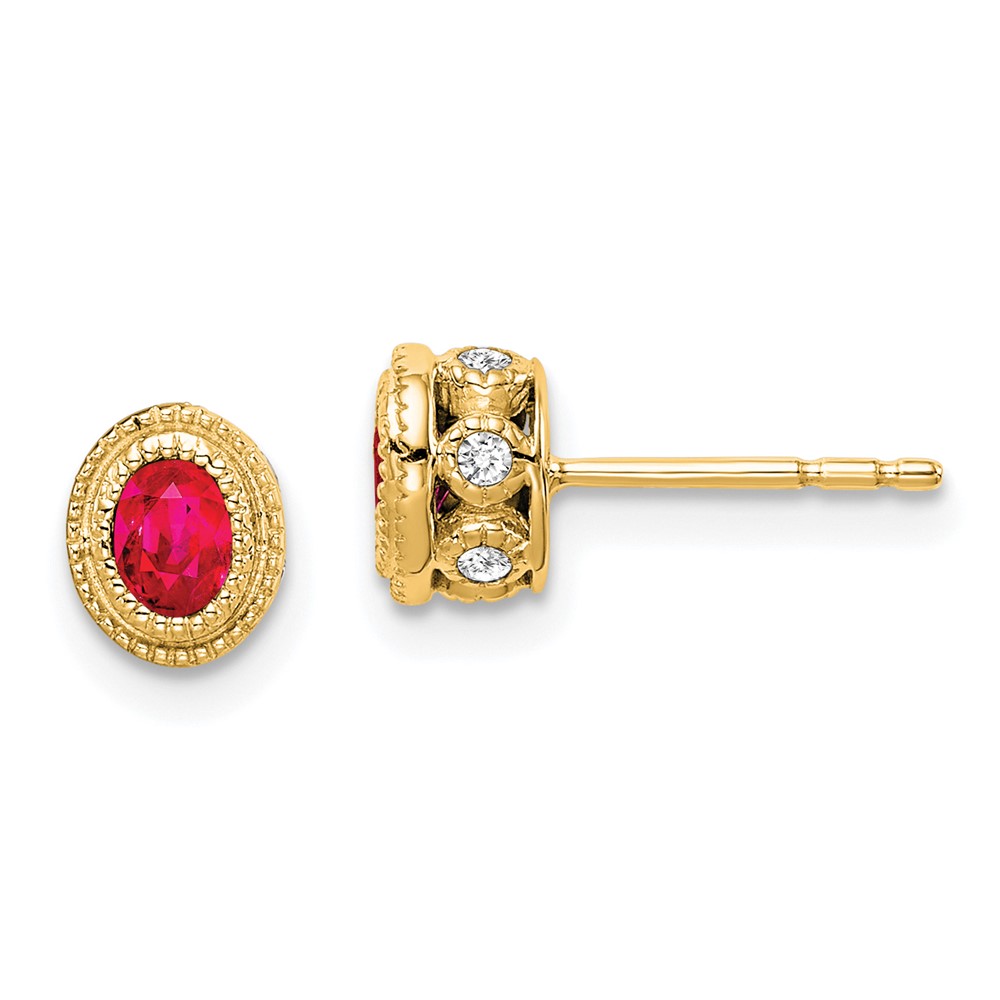 14k Ruby and Diamond Earrings