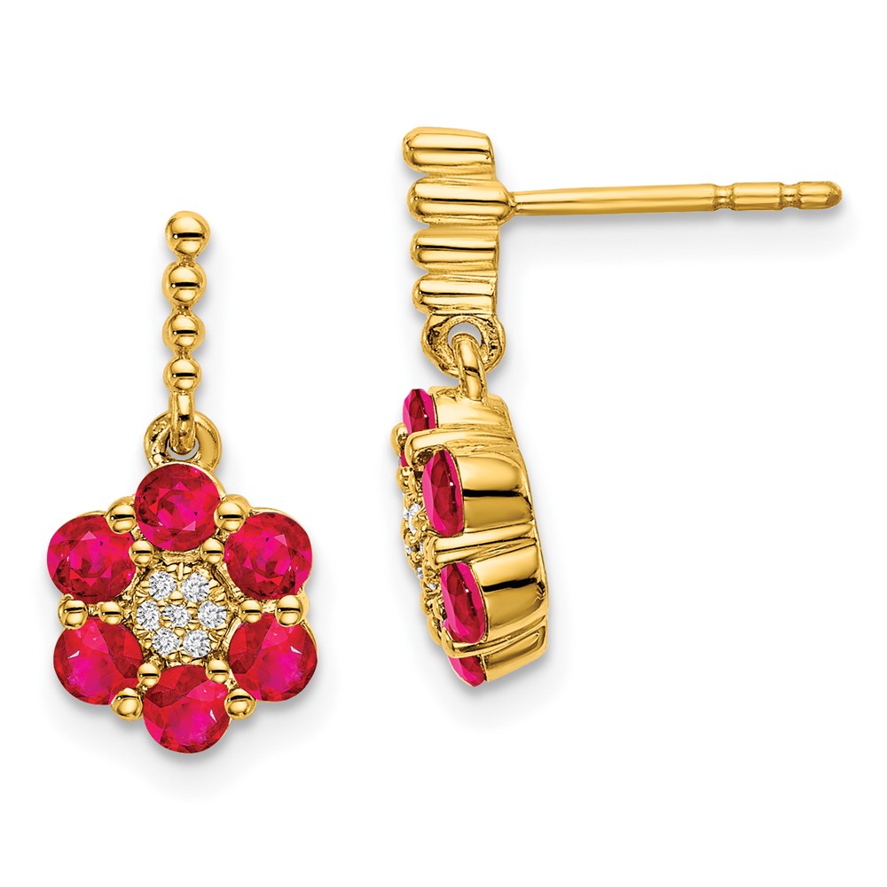 14k Ruby and Diamond Earrings