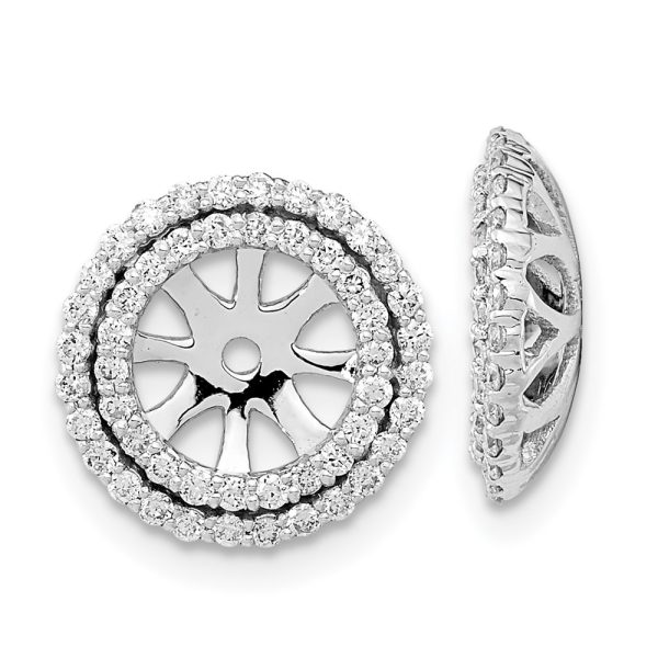 14k White Gold Diamond Earring Jackets