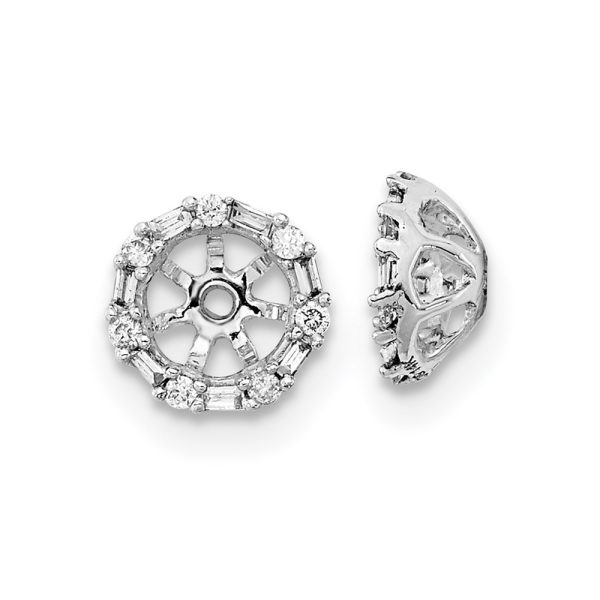 10k White Gold Diamond Earring Jackets