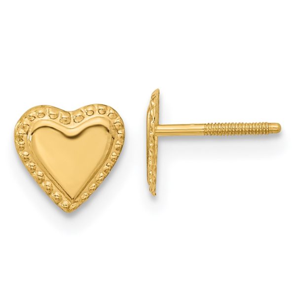 14k Madi K Heart Post Earrings