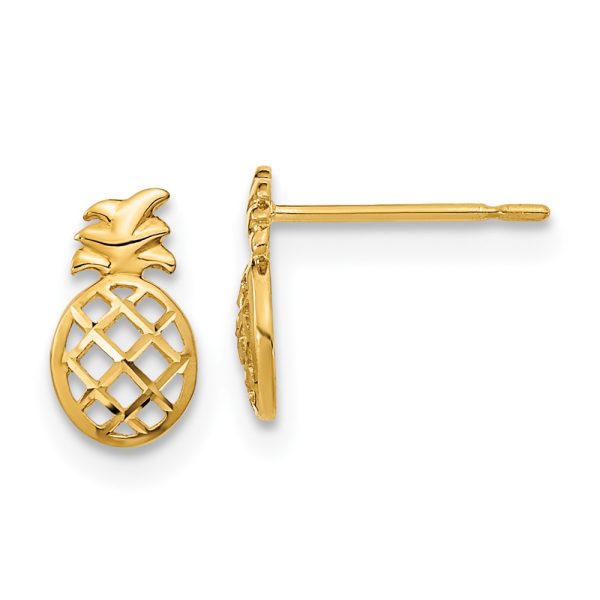 14k Madi K D/C Children’s Pineapple Post Earrings