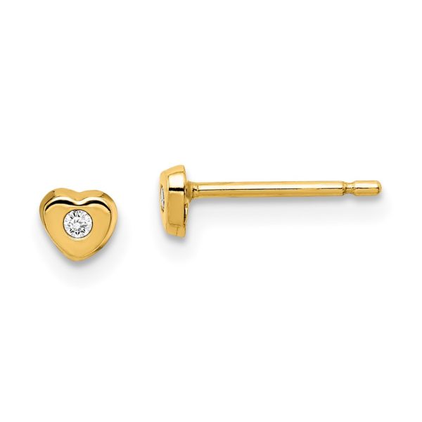 14k Madi K CZ Heart Post Earrings