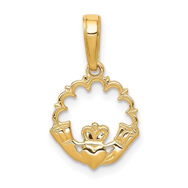 14k Polished Claddagh Pendant