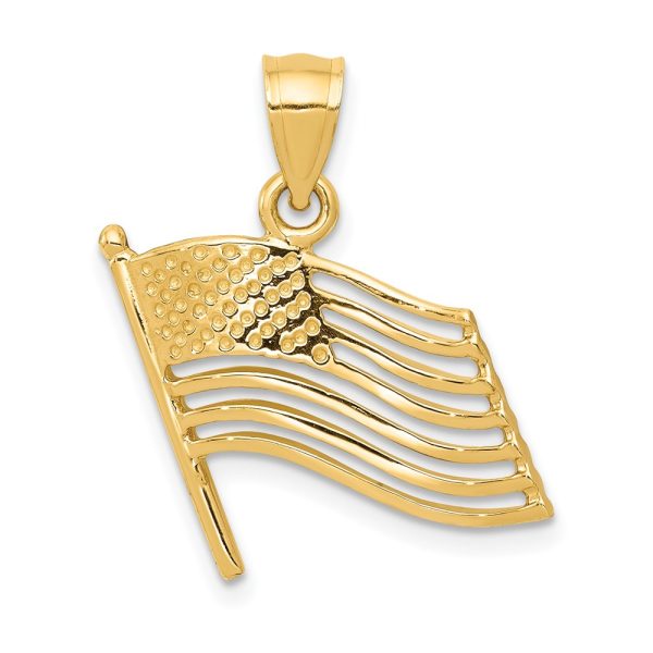 14K American Flag Pendant