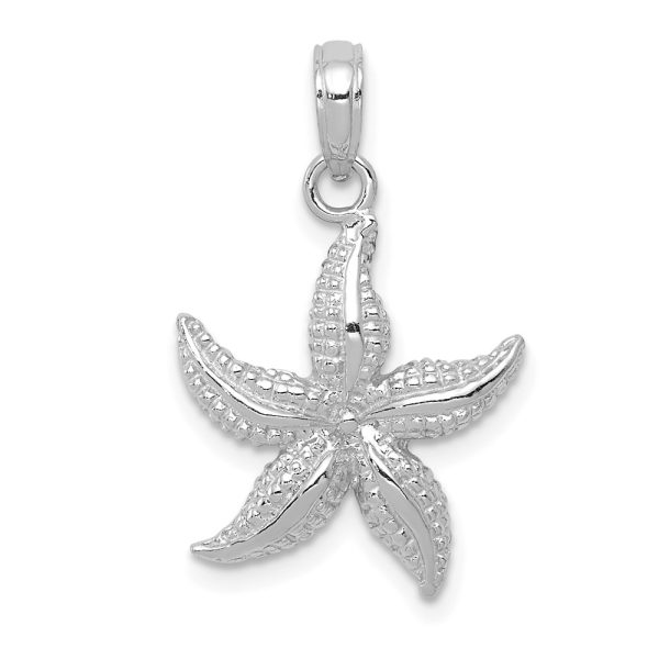 14k White Gold Starfish Pendant