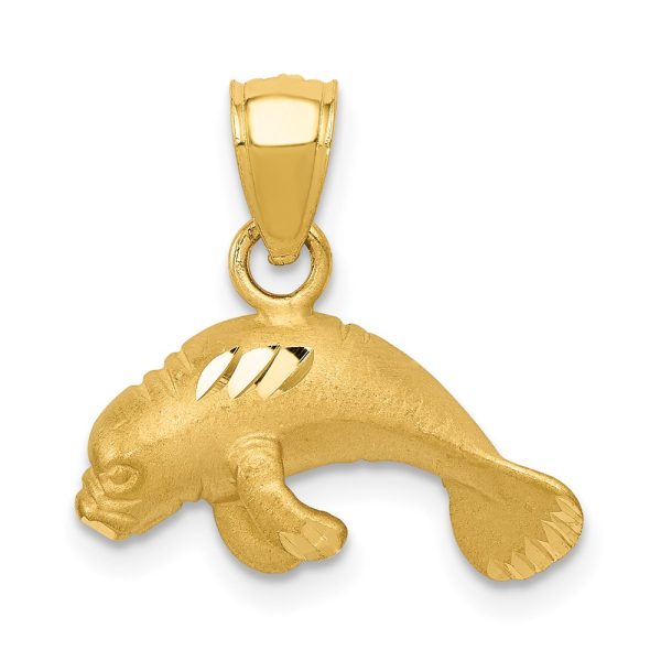 14K Manatee Pendant