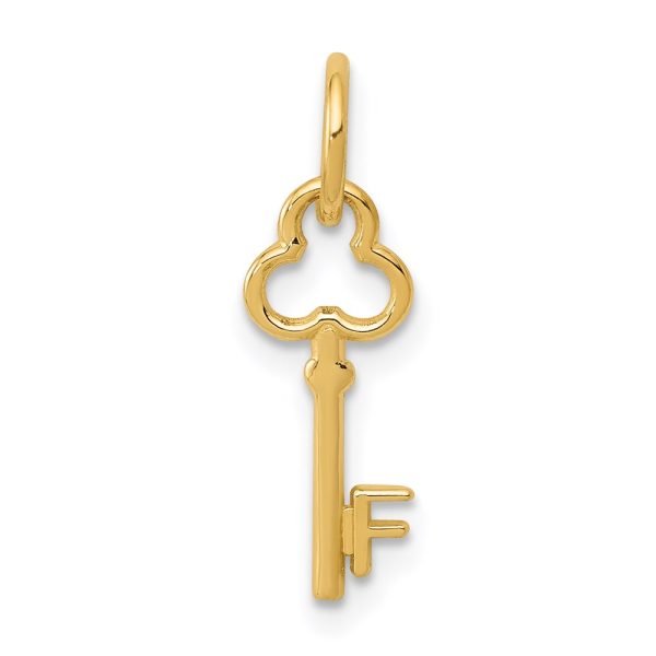 14k Key Letter F Initial Charm